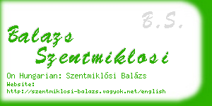 balazs szentmiklosi business card