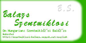 balazs szentmiklosi business card